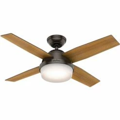 Hunter Fan 44" Dempsey with Light Ceiling Fan with Light and Handheld Remote 59444 - Noble Bronze