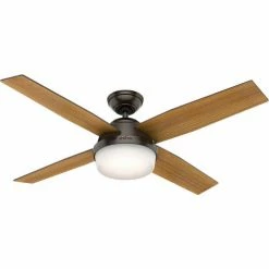 Hunter Fan 52" Dempsey with Light Ceiling Fan with Light and Handheld Remote 59446 - Noble Bronze