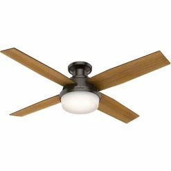 Hunter Fan 52" Dempsey Low Profile Ceiling Fan with Light and Handheld Remote 59447 - Noble Bronze