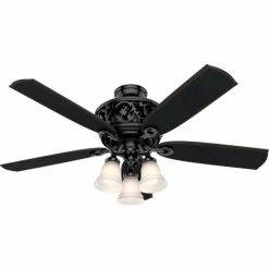 Hunter Fan 54" Promenade-Gloss Black - 6527 CFM w/ Light Kit