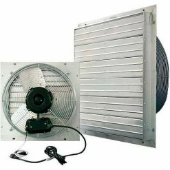 J&D Manufacturing 16" ES Shutter Fan W/ 9' Power Cord, 1/10 HP, Single Phase