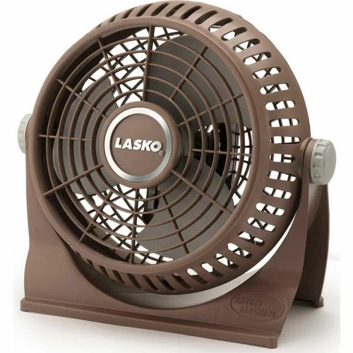 Lasko 505 10" Breeze Machine Pivoting Table Fan, 2-Speed, 110V, Brown