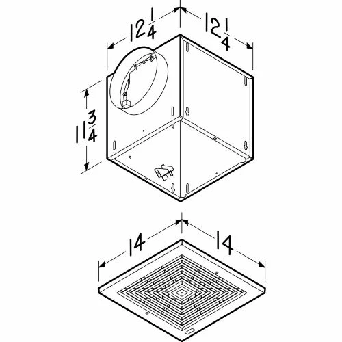 Broan LOSONE SELECT High Capacity Ceiling Mount Ventilation Fan - 210 CFM - 1.7 Sones - L200 - Image 2