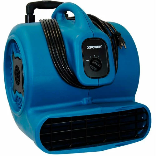XPOWER Stackable Air Mover With Telescopic Handle & Wheels, 3 Speed, 3/4 HP, 3200 CFM