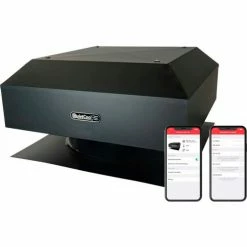 QuietCool Smart Roof Mount Attic Fan, 120V, 2100 CFM, Black, 3 Speed, 16" Diameter