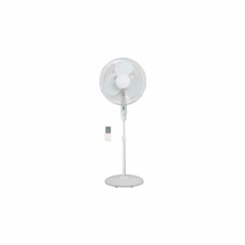 Lorell LLR49251 Floor Fan, 16" DIA., Oscillating, 3-Speed, Remote, Plastic Blade,White