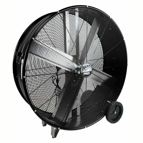 MaxxAir Pro Series 42" Belt Drive Portable Barrel Fan, 13300 CFM, Black, BF42BDBLKPRO