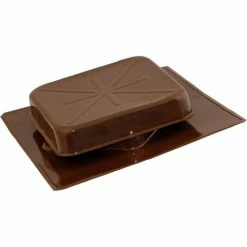 Cool Attic® Galvanized Steel Square Top Static Vent, 51" Sq. in NFA, Brown, 6/Pack