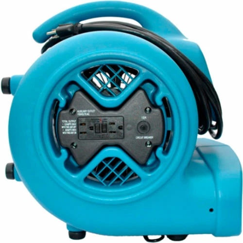 XPOWER Stackable Air Mover With GFCI Outlet For Daisy Chain, 3 Speed, 1/3 HP, 2400 CFM, Blue - Image 3